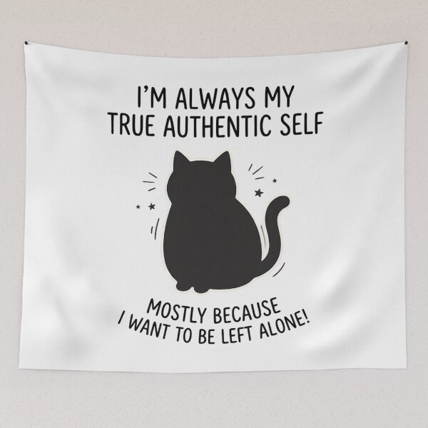 Item preview,  I’m My True Authentic Self – Introvert Cat Funny Anti Social  designed and sold by THREE LITTLE BEANS.