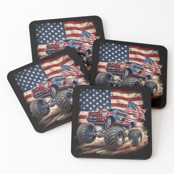 Item preview, Patriotic Monster Truck USA Flag – 4th of July Off Road designed and sold by THREE LITTLE BEANS.