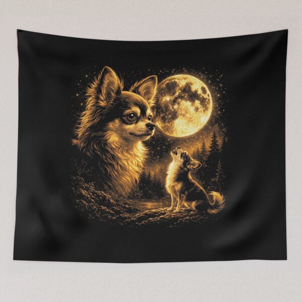 Item preview, Chihuahua Howling to The Moon Vintage 90s Retro Chihuahua Graphic designed and sold by will freed18.