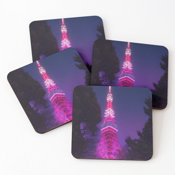 Item preview, Tokyo Tower Cyberpunk Night - Neon Pink Dream designed and sold by Inari Designs.