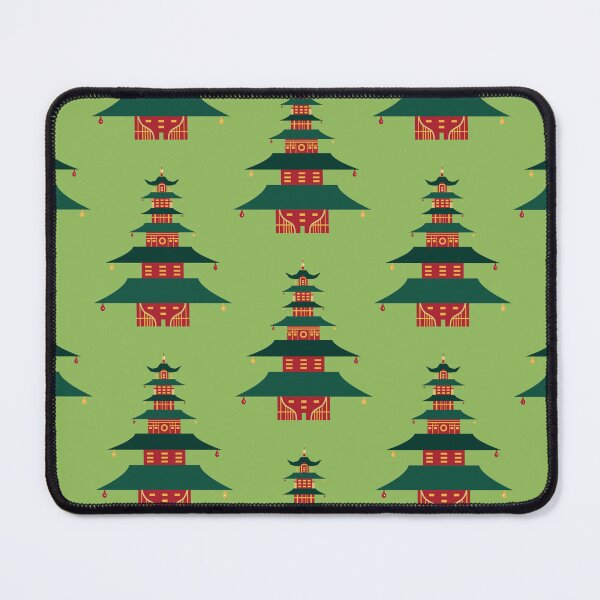Item preview, Minimal Shinto Temples Pattern - Light Bamboo Green designed and sold by Daniel Bevis Design.