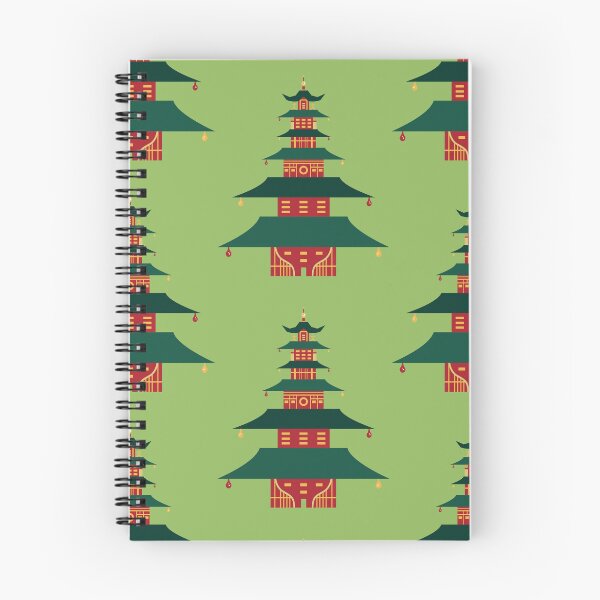 Aperçu de l'œuvre Motif minimaliste de temples shintoïstes - Vert bambou clair créée et vendue par Daniel Bevis Design.