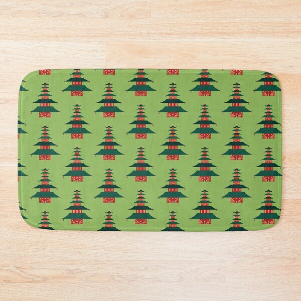 Item preview, Minimal Shinto Temples Pattern - Light Bamboo Green designed and sold by Daniel Bevis Design.