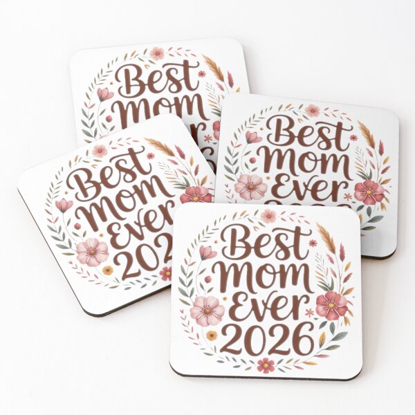 Aperçu de l'œuvre BEST MOM EVER 2026, mothers day, flowers mom, créée et vendue par GRAFIKAM.