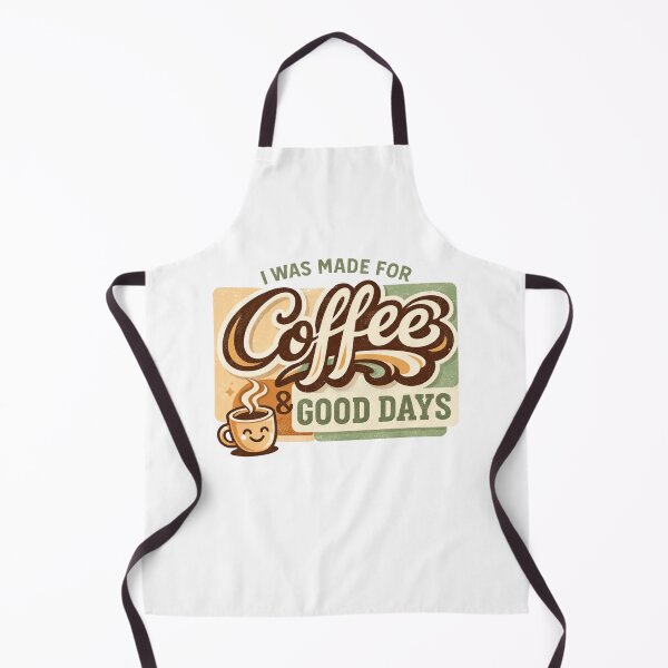 Item preview, I Was Made for Coffee & Good Days - Retro Groovy Aesthetic Design designed and sold by BrewmarkStudio.
