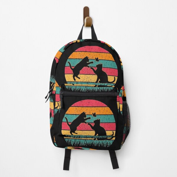 Item preview, Playful Cats Chasing Butterfly at Sunset designed and sold by GeOrbz_Print_Lab.