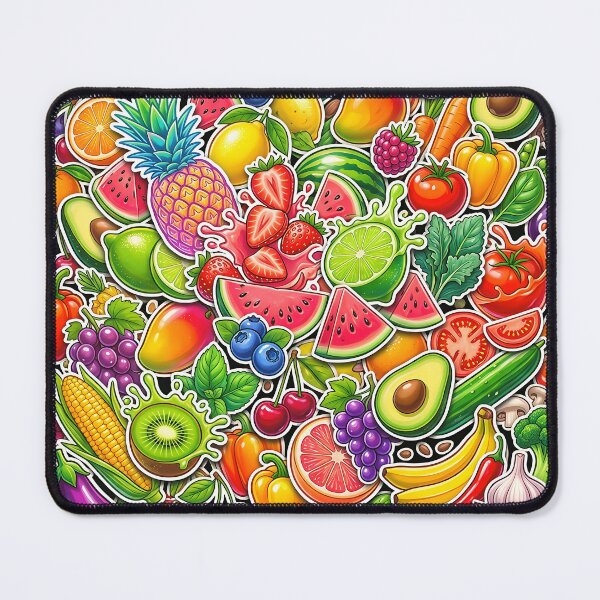Item preview, Ultimate Fruit & Veggie Stickerbomb – Color Explosion Collage designed and sold by RH Design Lab.