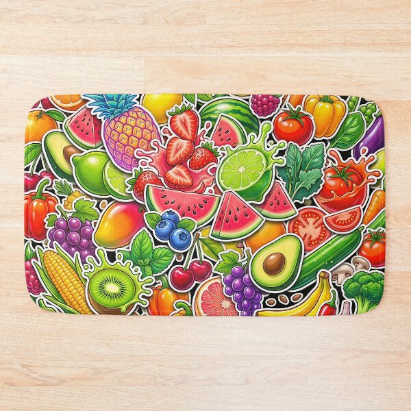 Item preview, Ultimate Fruit & Veggie Stickerbomb – Color Explosion Collage designed and sold by RH Design Lab.