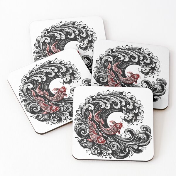 Item preview, Traditional Koi Fish Yin Yang Waves designed and sold by Radhamadhaba Pattachitra Vibes”.