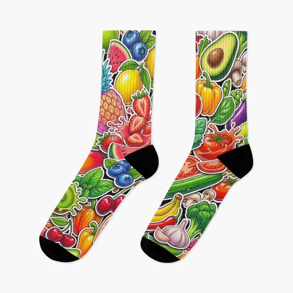 Item preview, Ultimate Fruit & Veggie Stickerbomb – Color Explosion Collage designed and sold by RH Design Lab.