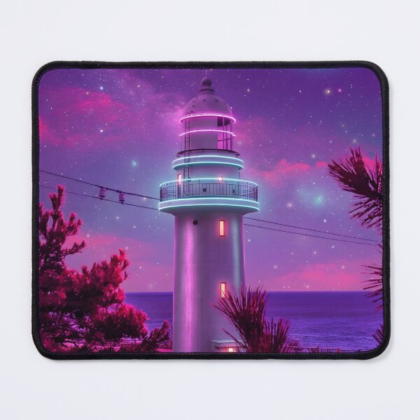 Item preview, Cyber Lighthouse - Neon Coast Dream designed and sold by Inari Designs.