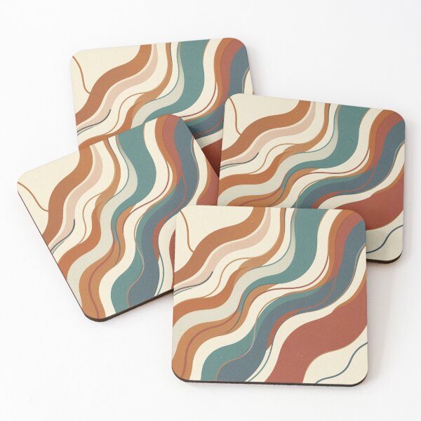 Item preview, Retro Abstract Wavy Lines Vintage 70s Aesthetic Pattern Design designed and sold by GrowNest.