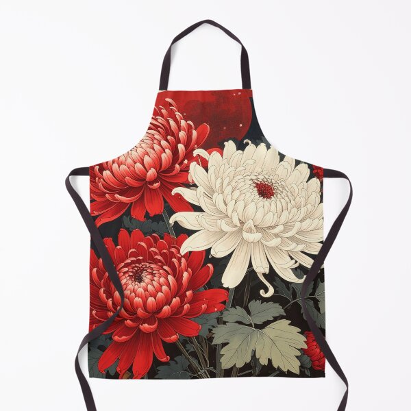 Item preview, Red and White Chrysanthemums designed and sold by Vicky Brago-Mitchell®.
