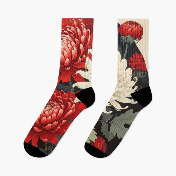 Item preview, Red and White Chrysanthemums  designed and sold by Vicky Brago-Mitchell®.