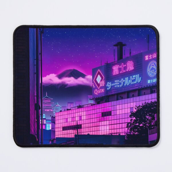Item preview, Mount Fuji Neon Skyline - Motel Night designed and sold by Inari Designs.