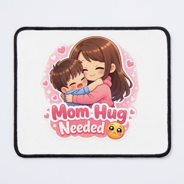 Item preview, Cute Mom Hug Needed Sticker ? | Emotional Chibi Mother Child Love | Kawaii Pink Aesthetic Sticker designed and sold by Sidra digital art 8277237.