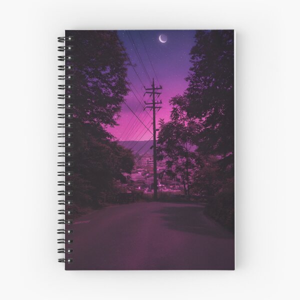 Item preview, Japanese Summer Night Road - Electric Purple designed and sold by Inari Designs.