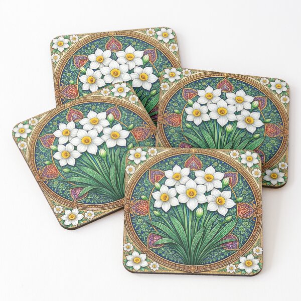 Item preview, Art Nouveau Narcissus - Birth Flower for December designed and sold by PaintedbyCarol.