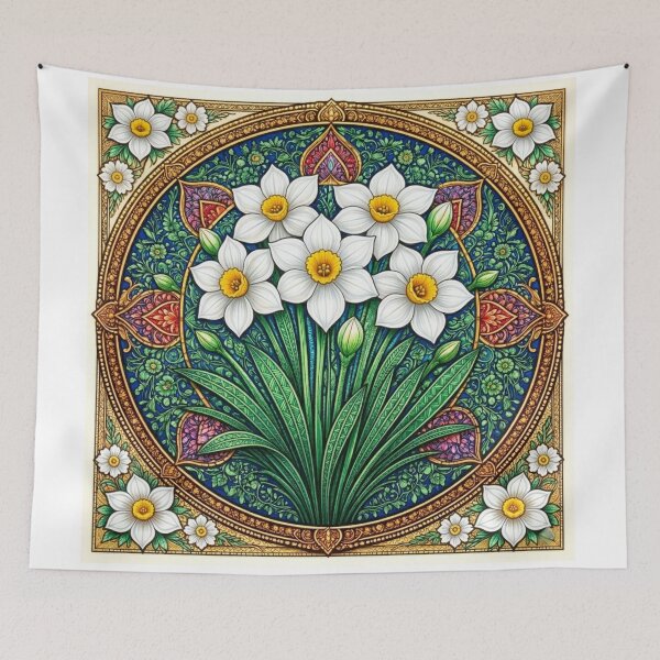 Item preview, Art Nouveau Narcissus - Birth Flower for December designed and sold by PaintedbyCarol.