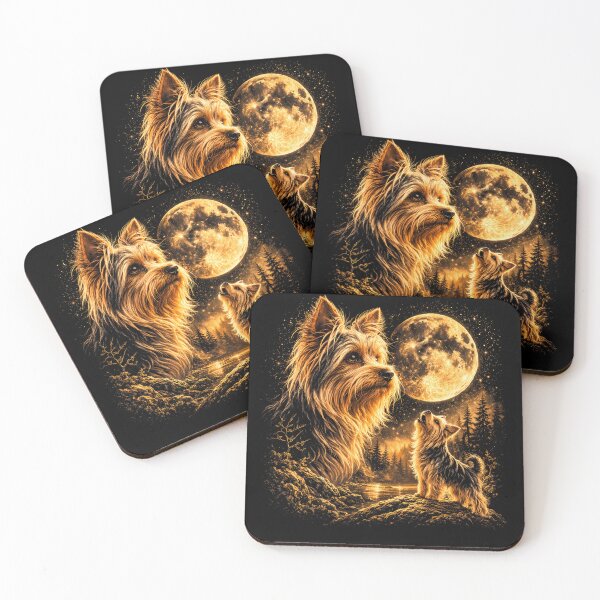 Item preview, Yorkie Howling to The Moon Vintage 90s Retro Yorkie Graphic designed and sold by will freed18.