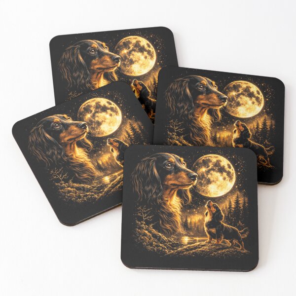 Item preview, Dachshund Howling to The Moon Vintage 90s Retro Dachshund Graphic designed and sold by will freed18.