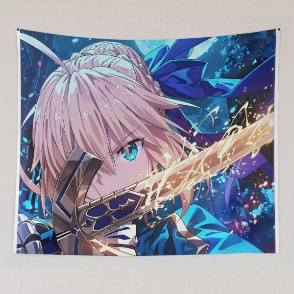 Item preview, Saber Artoria Pendragon Fate Stay Night – Excalibur Anime Knight Girl Epic Moonlight Battle designed and sold by Dyan4.