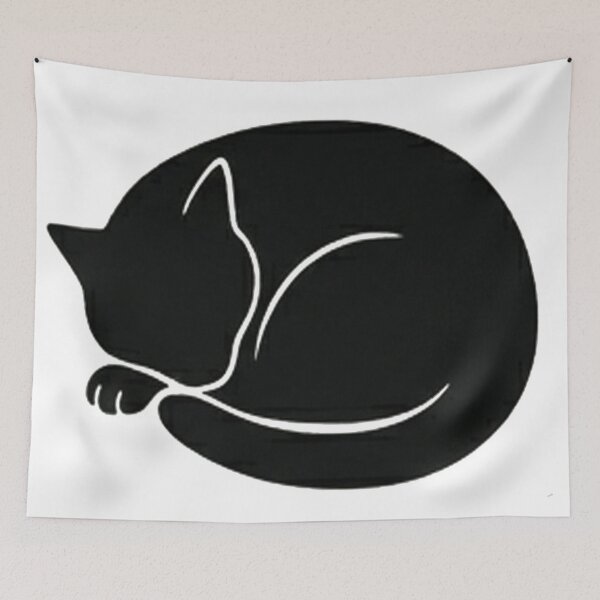 Artikelvorschau, Minimalistische Linienkunst – Schlafende Katze entworfen und verkauft von DinsignStudio.