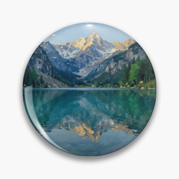 Item preview, Impasto Mountain Lake Reflection - Artistic Nature Landscape designed and sold by Vivid Trace.