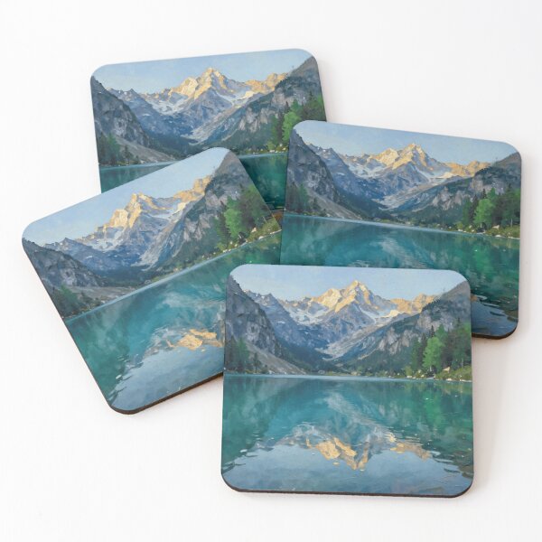 Item preview, Impasto Mountain Lake Reflection - Artistic Nature Landscape designed and sold by Vivid Trace.