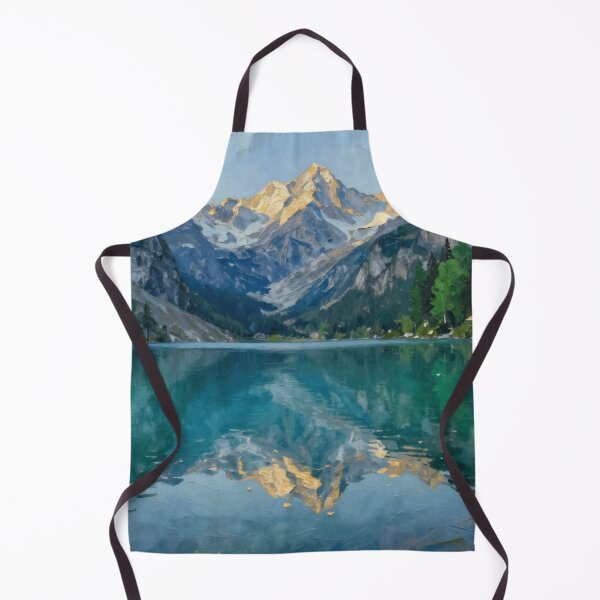 Artikelvorschau, Spiegelung im Impasto Mountain Lake – Künstlerische Naturlandschaft entworfen und verkauft von Vivid Trace.