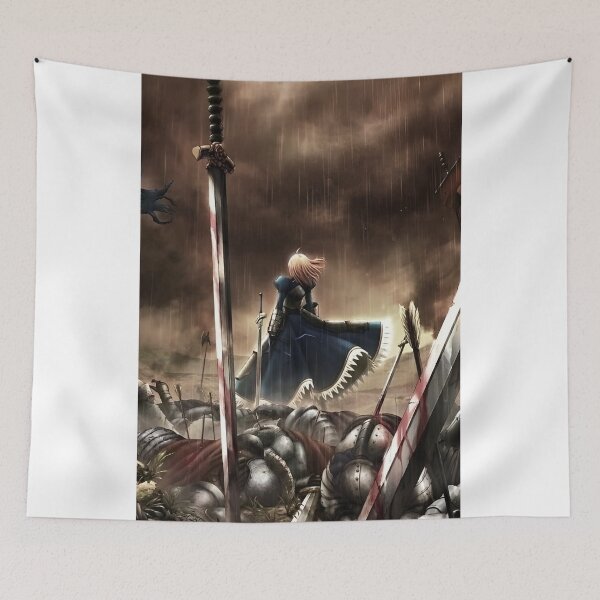 Item preview, Saber Artoria Pendragon Fate Stay Night – Fallen Battlefield Anime Knight трагic War Scene designed and sold by Dyan4.