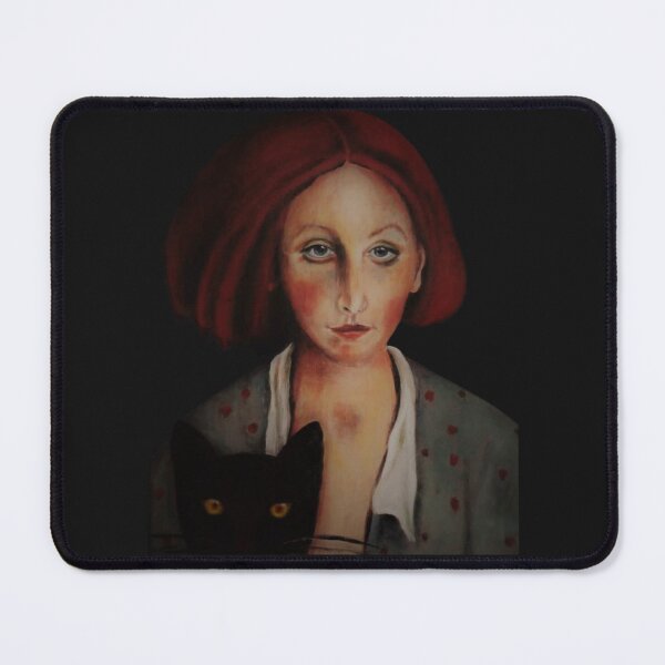 Item preview, Redhead & black cat portrait designed and sold by MaPerle.