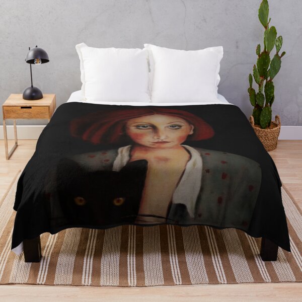 Item preview, Redhead & black cat portrait designed and sold by MaPerle.
