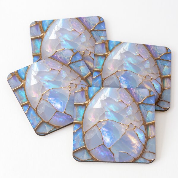 Item preview, Opal and Gold Luxury Gemstone Kintsugi Graphic Design designed and sold by caseluv.