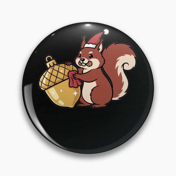 Item preview, Festive Squirrel Polishing Golden Christmas Acorn Ornament designed and sold by k3rstman1.
