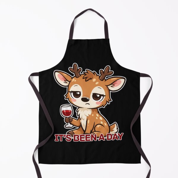 Item preview, It’s been a Day Deer with Glass of Wine – Tired Cute Animal Design designed and sold by tellia-kallisto.