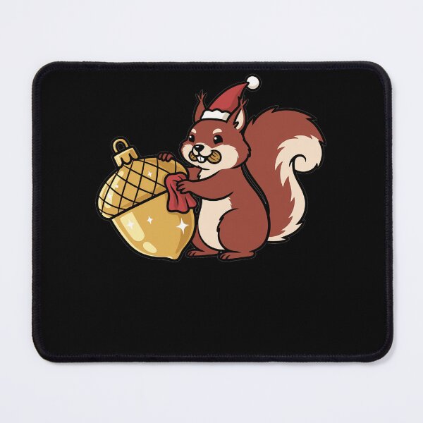 Item preview, Festive Squirrel Polishing Golden Christmas Acorn Ornament designed and sold by k3rstman1.