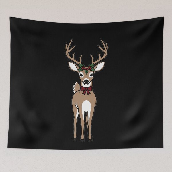 Item preview, Festive Christmas Reindeer with Holly and Bow designed and sold by k3rstman1.