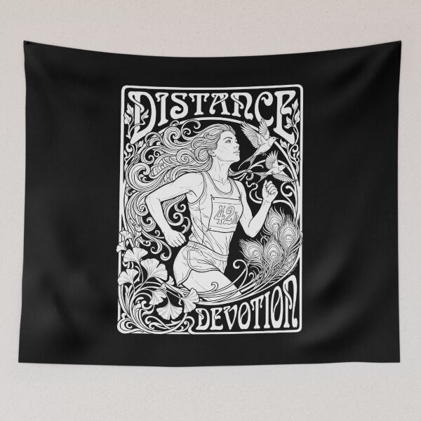 Item preview, Distance Devotion 42k Woman Runner Art Nouveau Birds Peacock designed and sold by graphixpolash.