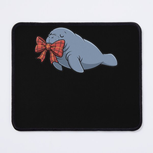 Item preview, Cute Cartoon Manatee Red Plaid Bow designed and sold by k3rstman1.
