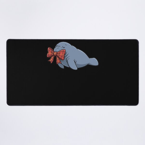 Item preview, Cute Cartoon Manatee Red Plaid Bow designed and sold by k3rstman1.