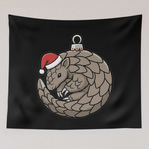 Item preview, Cute Festive Pangolin Santa Hat Christmas Ornament designed and sold by k3rstman1.