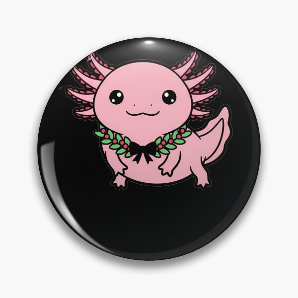 Item preview, Kawaii Pink Axolotl with Festive Holiday Wreath designed and sold by k3rstman1.