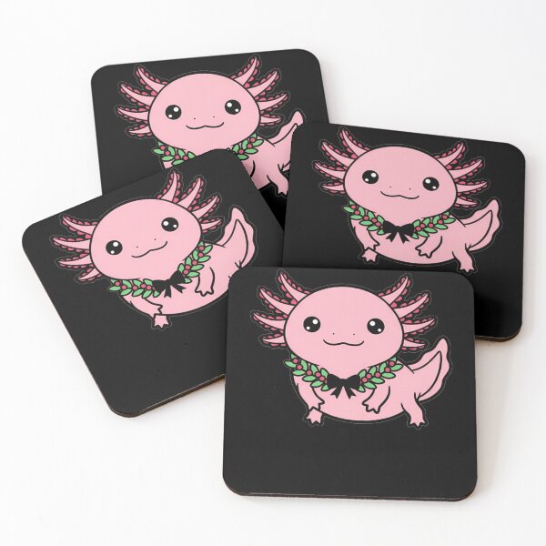 Item preview, Kawaii Pink Axolotl with Festive Holiday Wreath designed and sold by k3rstman1.