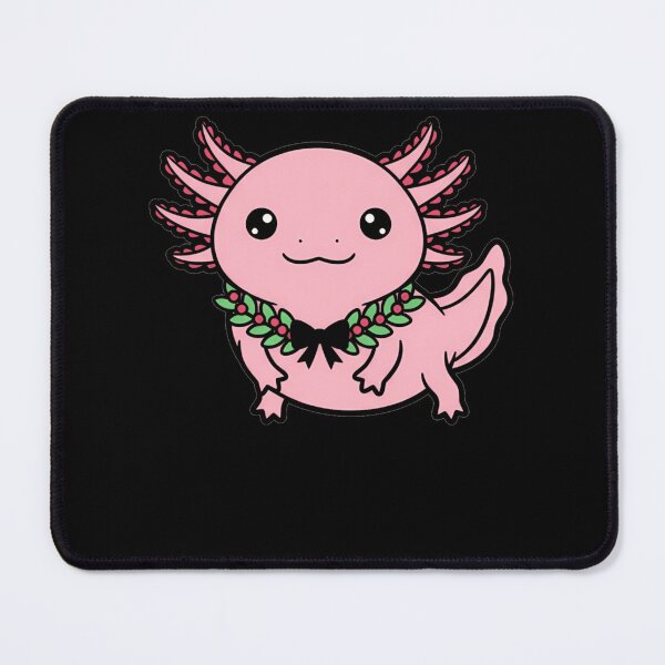Item preview, Kawaii Pink Axolotl with Festive Holiday Wreath designed and sold by k3rstman1.