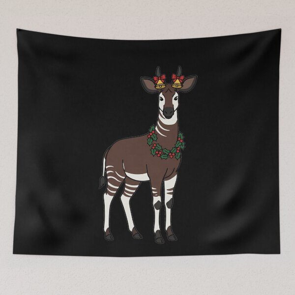 Item preview, Christmas Okapi with Holly Wreath and Bells designed and sold by k3rstman1.