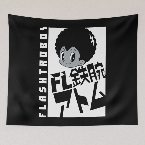 Item preview,  Flashtro Boy Manga  - White And Grey On Black designed and sold by Pedro ⭐⭐⭐⭐⭐.