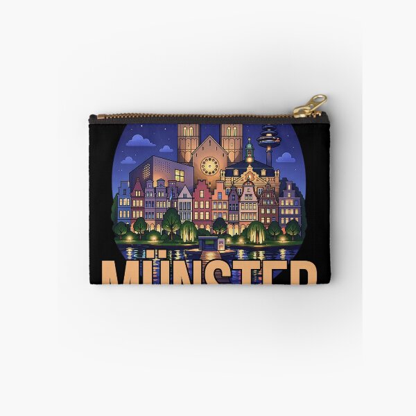 Item preview, Münster Motif 6 Bicycle City Night Skyline Illustration designed and sold by the-grey-one.