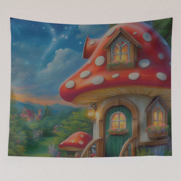 Item preview, The Magical Mushroom Cottage Touched by Stardust designed and sold by MyMagicalPlace.