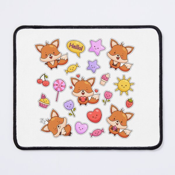 Item preview, Cute Fox Sticker Pack – Kawaii Cartoon Animals, Candy & Hearts Set designed and sold by ZYNORAworld.